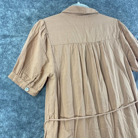Cleobella Maxi Dress Small Tan Button-Up Short Sleeve Shirtdress Revolve - Picture 7 of 15